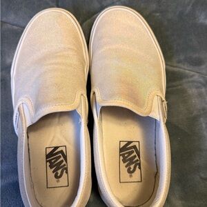 Vans Women’s size 8 Slip-On Sneakers - Iridescent White